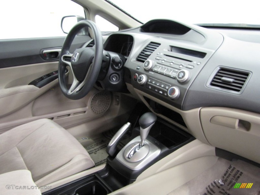 2011 Civic LX Sedan - Urban Titanium Metallic / Beige photo #21