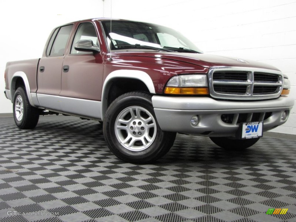 2003 Dakota SLT Quad Cab - Dark Garnet Red Pearl / Dark Slate Gray photo #1