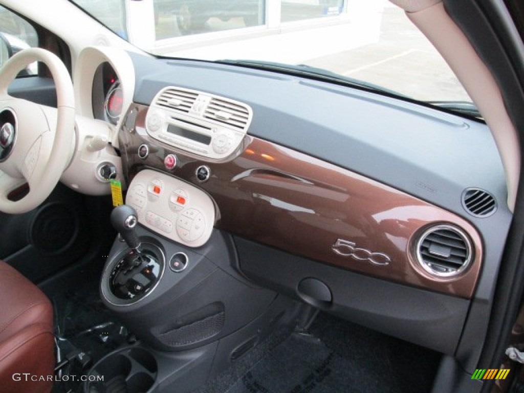 2012 Fiat 500 Lounge Pelle Marrone/Avorio (Brown/Ivory) Dashboard Photo #75202947