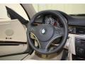 2010 BMW 3 Series Beige Interior Steering Wheel Photo
