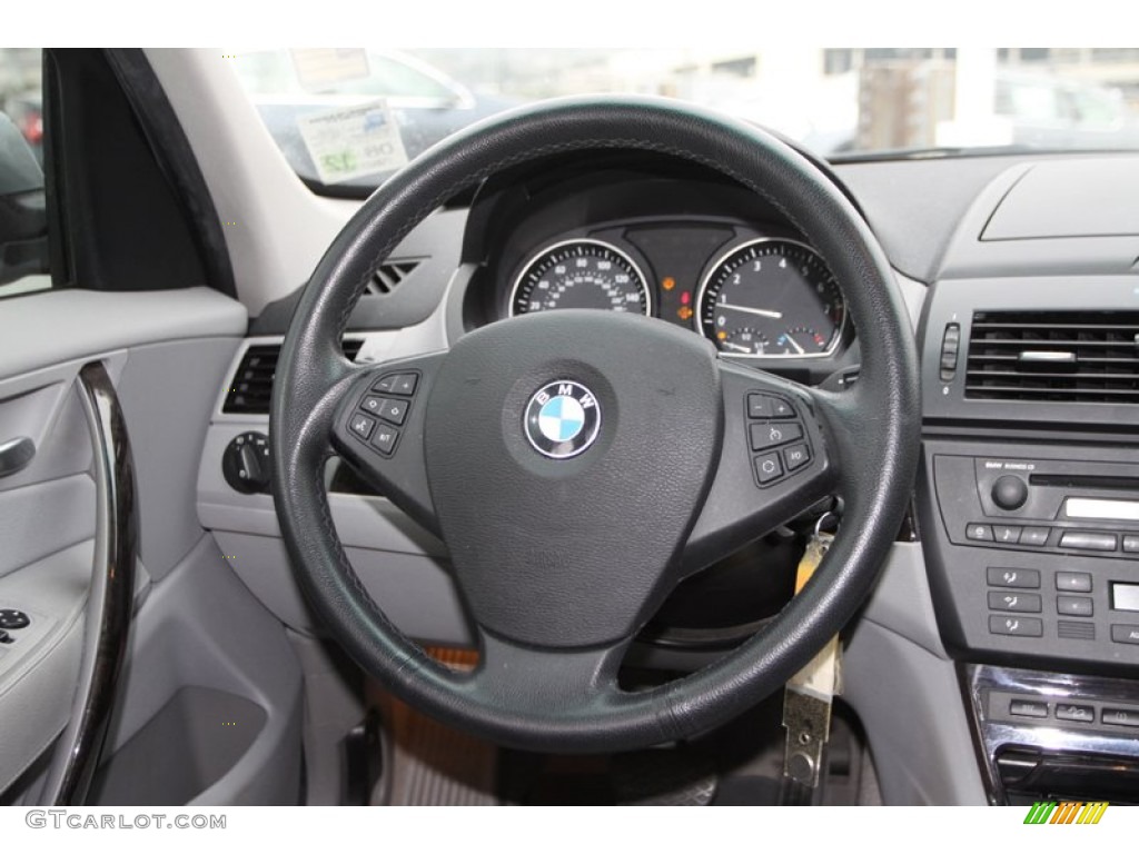 2007 BMW X3 3.0si Grey Steering Wheel Photo #75205671