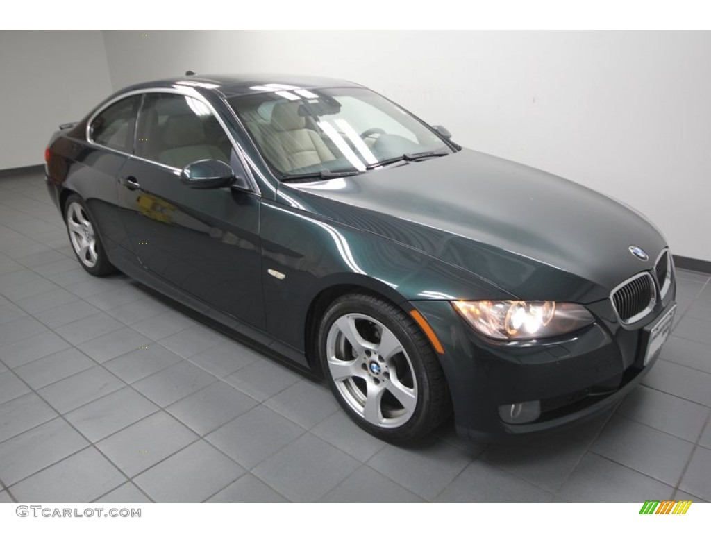 2007 3 Series 328i Coupe - Deep Green Metallic / Cream Beige photo #9