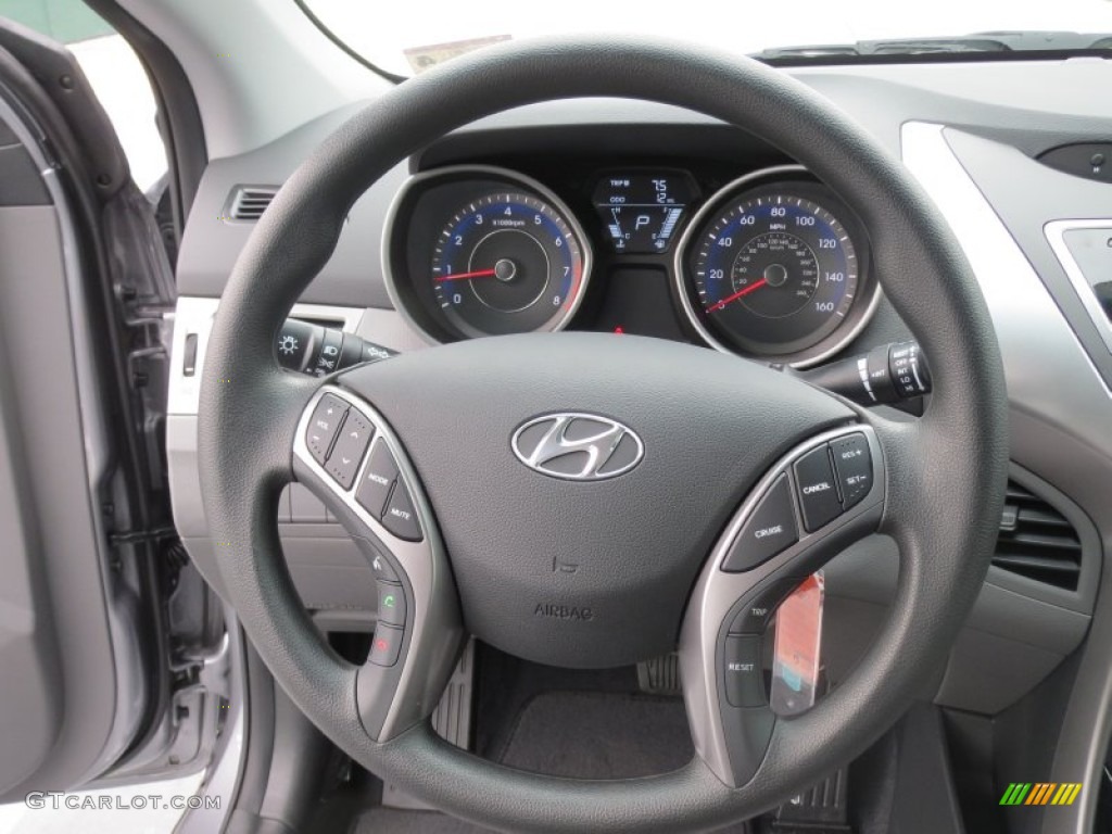 2013 Hyundai Elantra GLS Gray Steering Wheel Photo #75207089