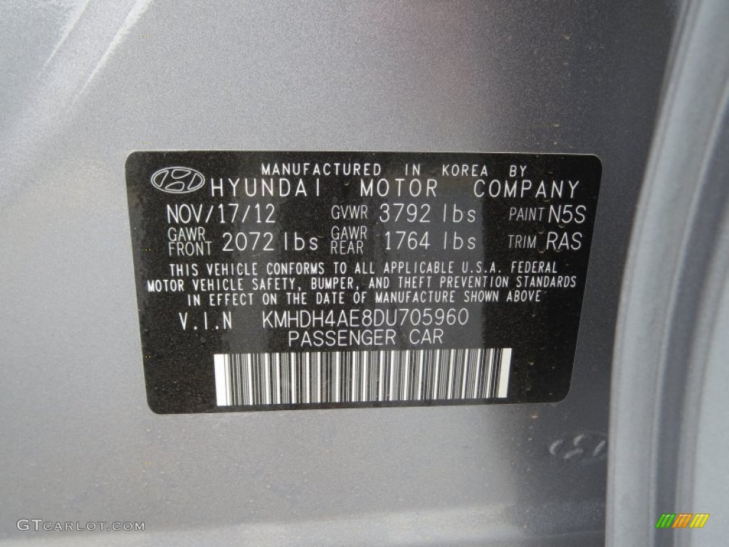 2013 Elantra GLS - Titanium Gray Metallic / Gray photo #32