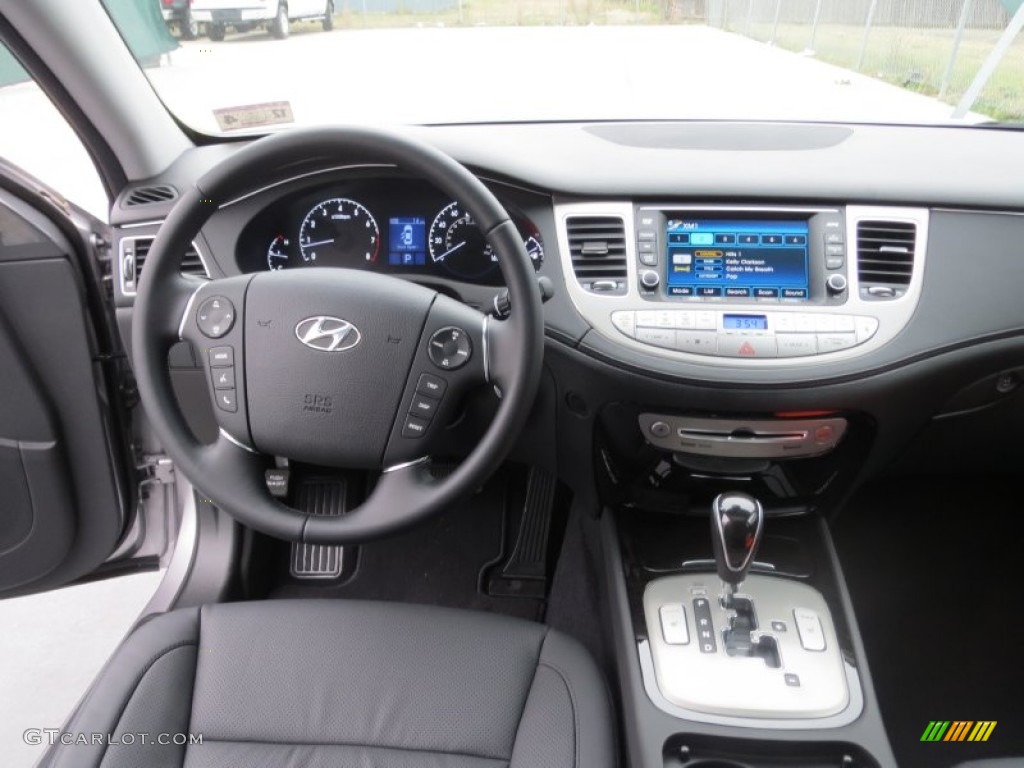 2013 Hyundai Genesis 3.8 Sedan Jet Black Dashboard Photo #75207966