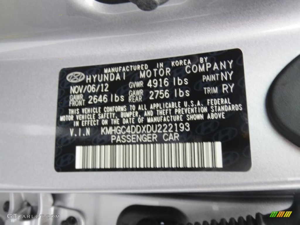 2013 Genesis Color Code NY for Titanium Gray Metallic Photo #75208115