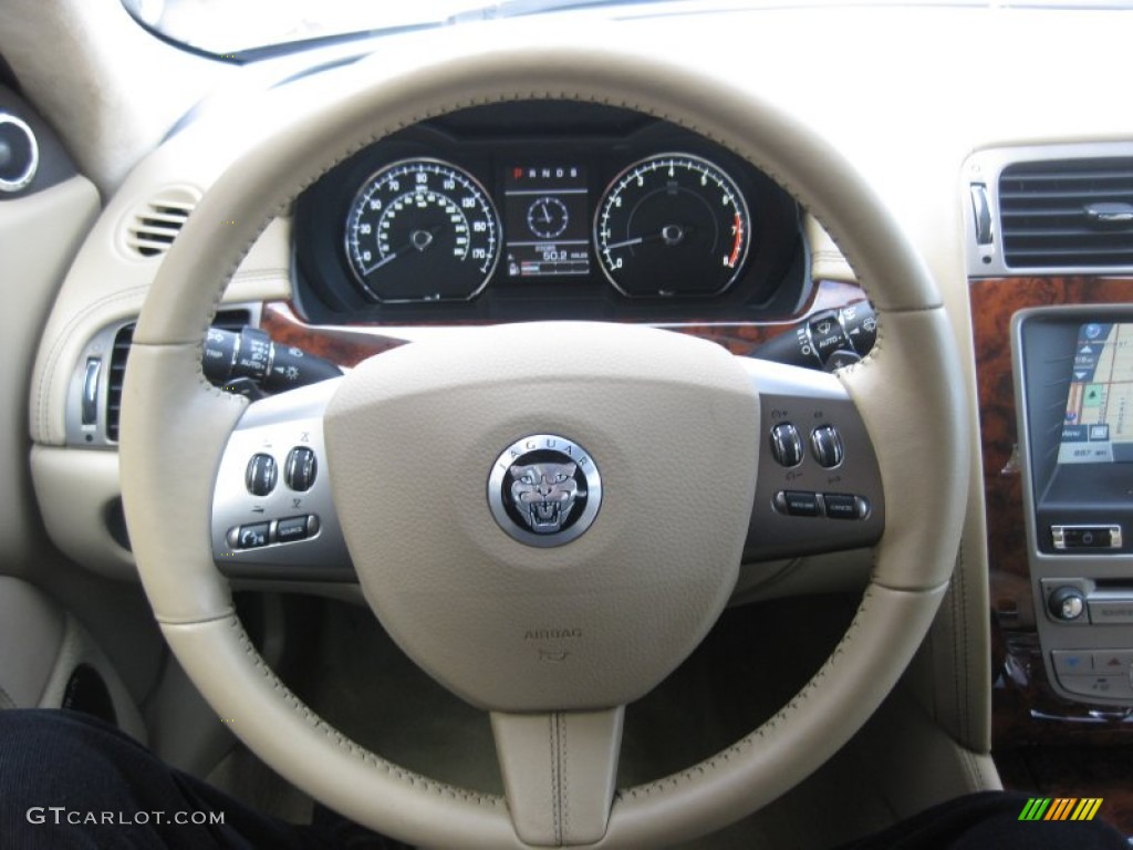 2010 Jaguar XK XK Convertible Caramel Steering Wheel Photo #75208704