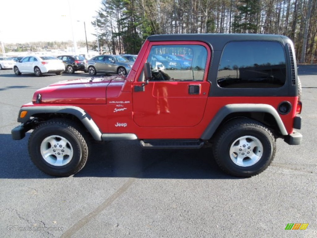 2000 Wrangler Sport 4x4 - Flame Red / Agate photo #3