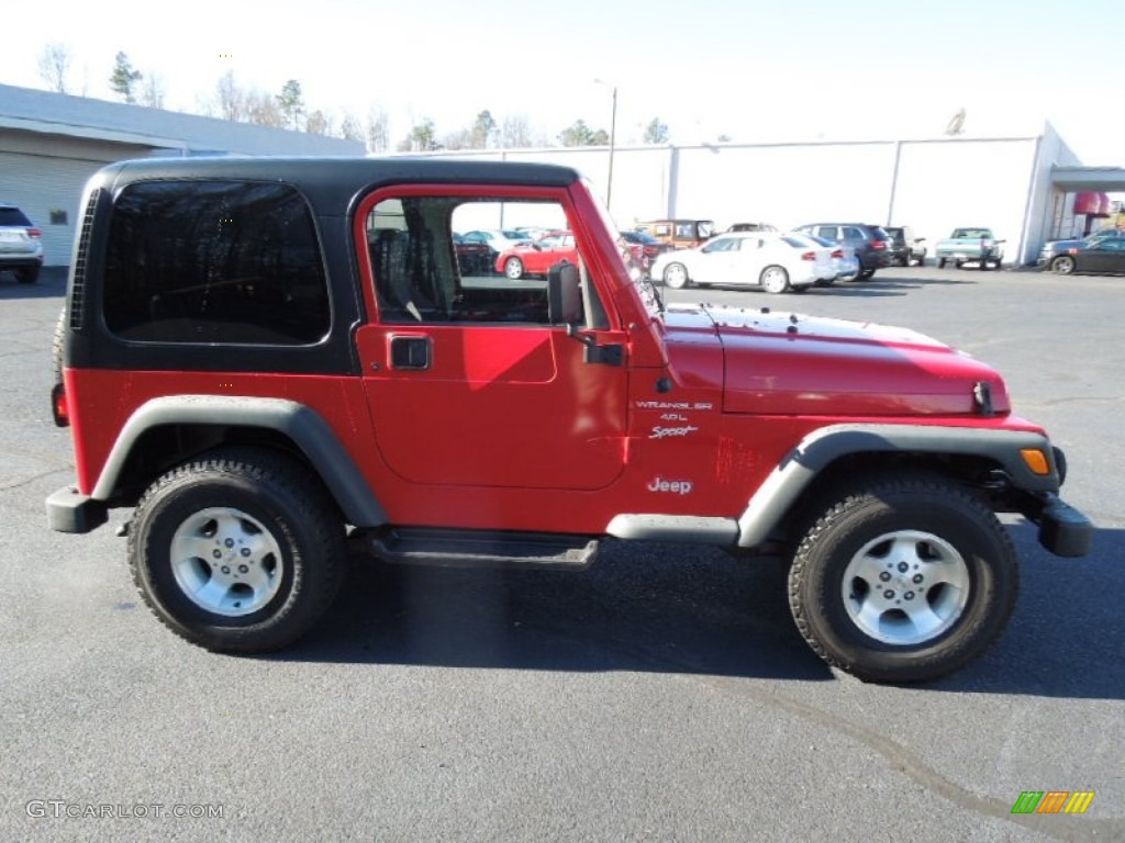 2000 Wrangler Sport 4x4 - Flame Red / Agate photo #6