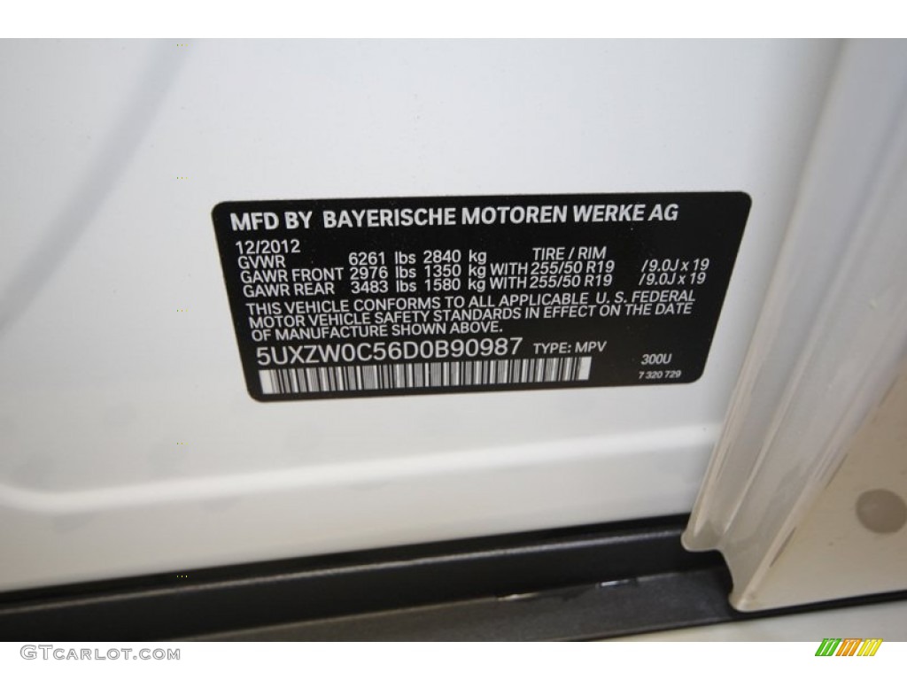 2013 X5 Color Code 300 for Alpine White Photo #75210087