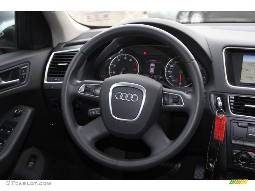 2011 Audi Q5 2.0T quattro Black Steering Wheel Photo #75210417