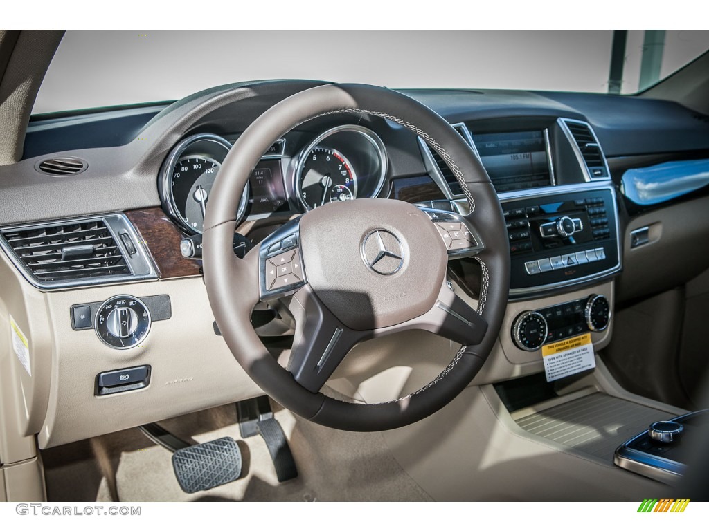 2013 Mercedes-Benz ML 350 4Matic Almond Beige Steering Wheel Photo #75212610