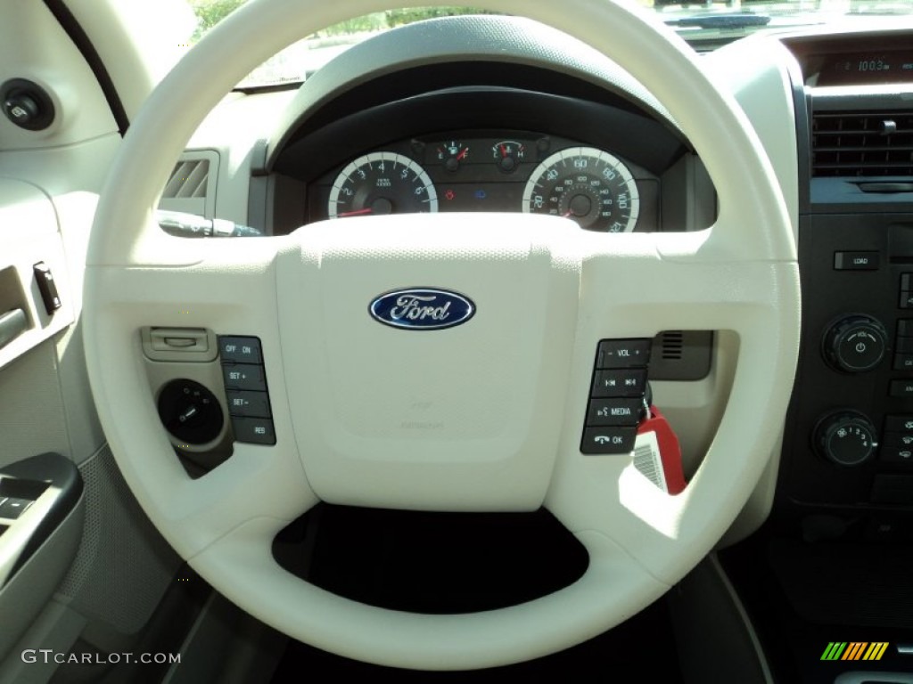 2012 Ford Escape XLS Stone Steering Wheel Photo #75214017