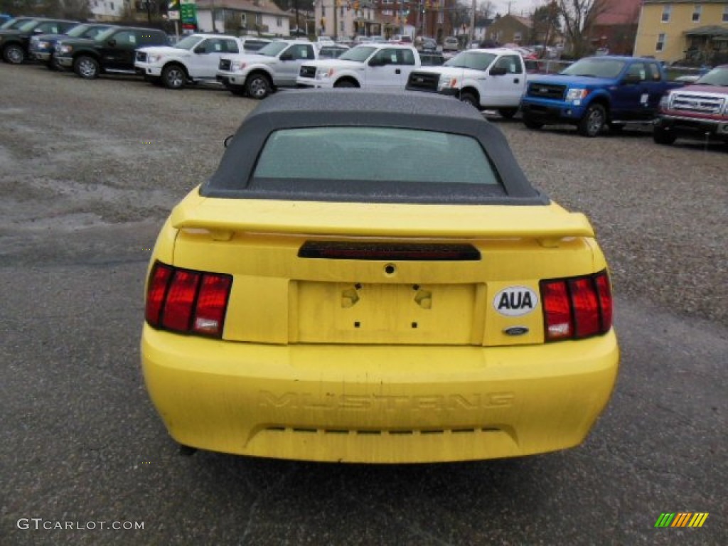 2003 Mustang V6 Convertible - Zinc Yellow / Dark Charcoal photo #5