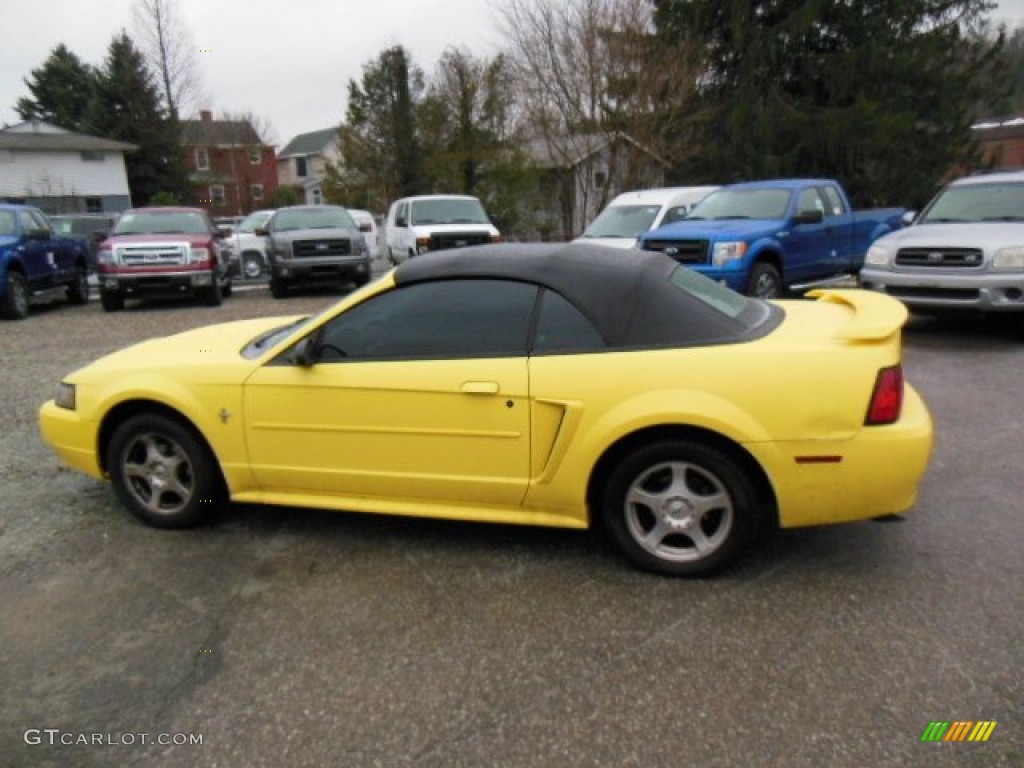 2003 Mustang V6 Convertible - Zinc Yellow / Dark Charcoal photo #6