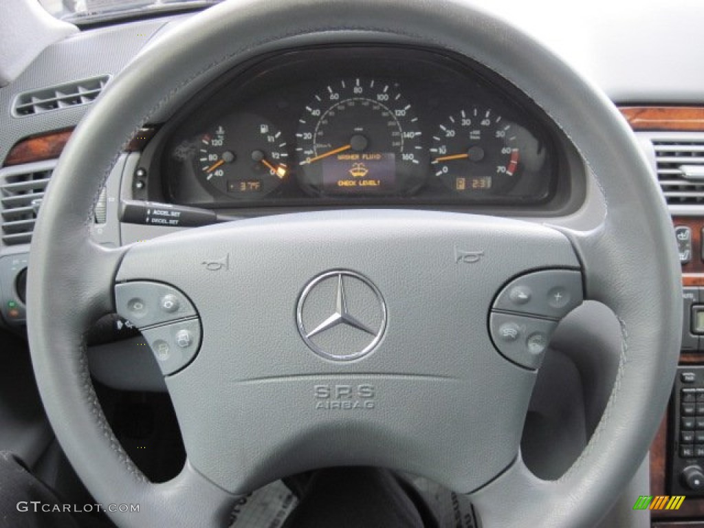 2001 Mercedes-Benz E 430 4Matic Sedan Ash Steering Wheel Photo #75218211
