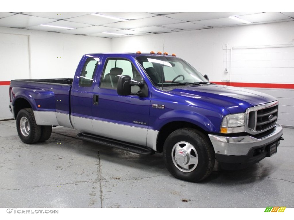 Sonic Blue Metallic 2003 Ford F350 Super Duty XL SuperCab 4x4 Dually Exterior Photo #75218232