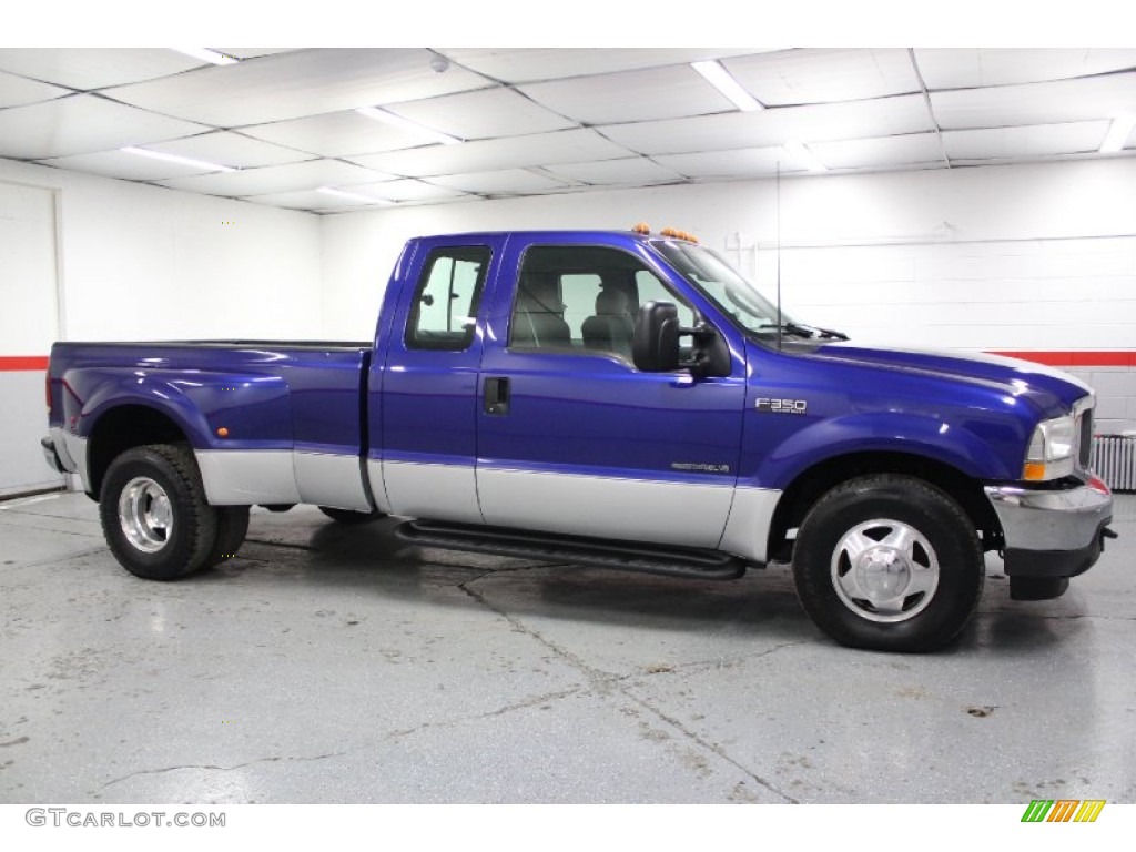 2003 F350 Super Duty XL SuperCab 4x4 Dually - Sonic Blue Metallic / Dark Flint photo #18