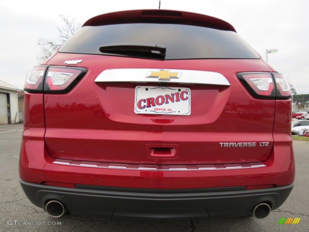 2013 Traverse LTZ - Crystal Red Tintcoat / Dark Titanium/Light Titanium photo #6