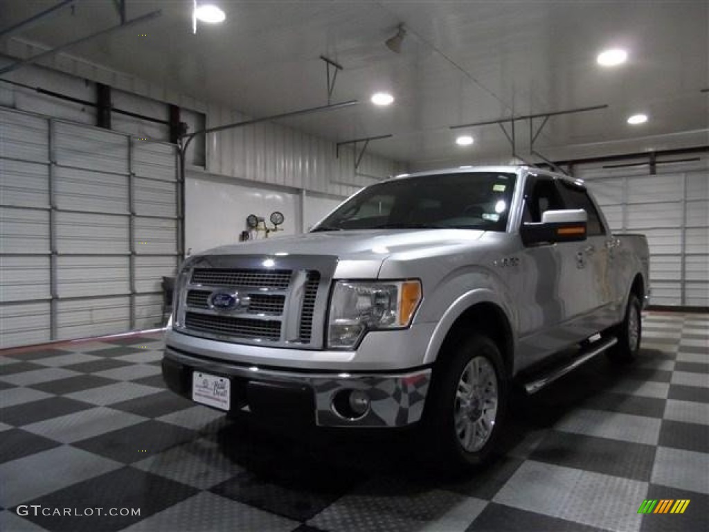 2010 F150 Lariat SuperCrew - Ingot Silver Metallic / Black photo #3