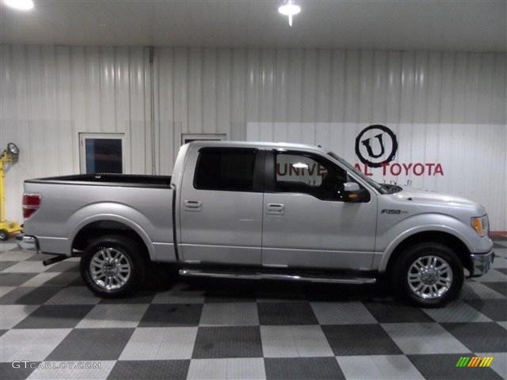 2010 F150 Lariat SuperCrew - Ingot Silver Metallic / Black photo #7