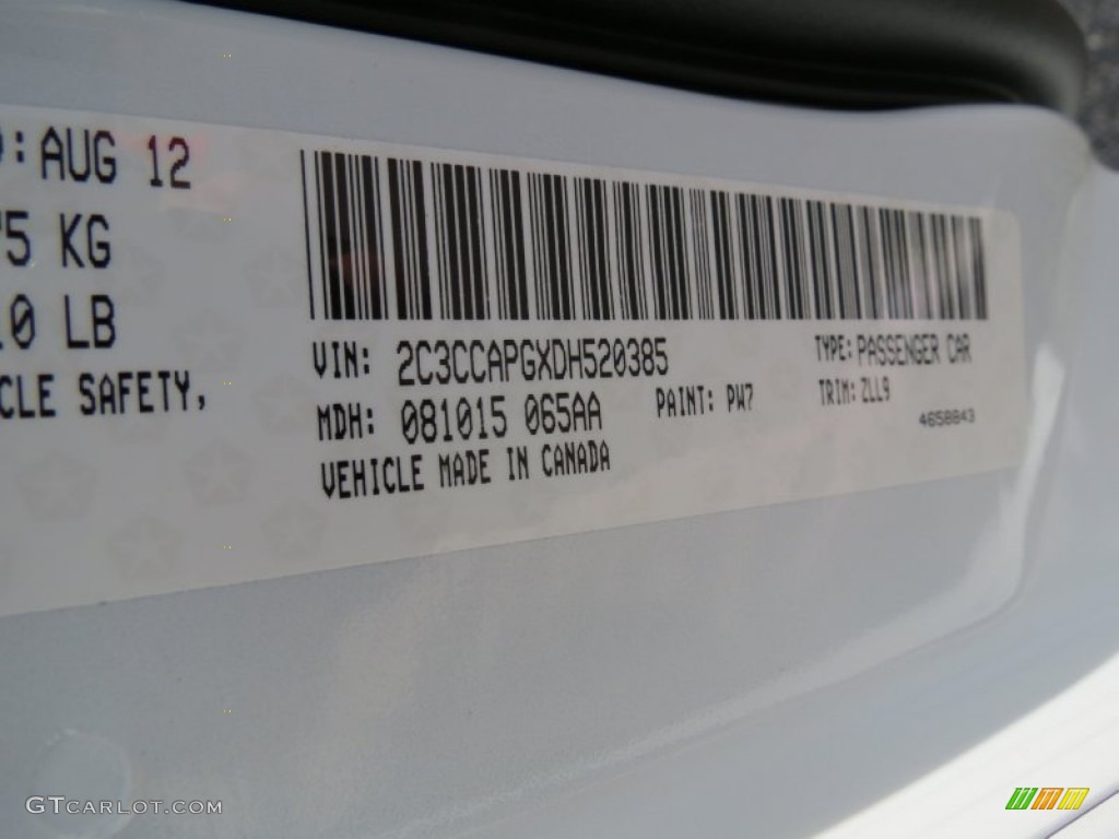 2013 Chrysler 300 C Luxury Series Color Code Photos