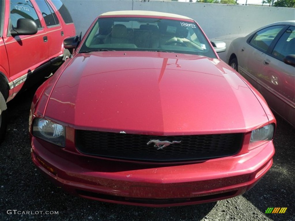 2007 Mustang V6 Deluxe Convertible - Redfire Metallic / Medium Parchment photo #2