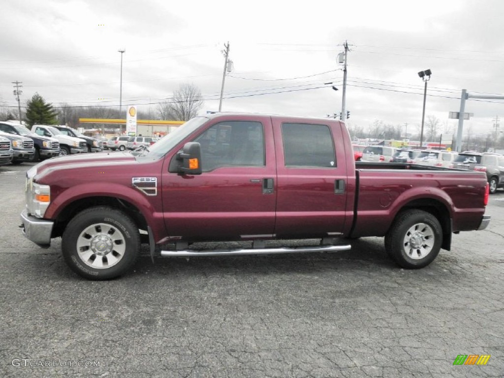 2008 F250 Super Duty Lariat Crew Cab - Dark Toreador Red / Camel photo #4