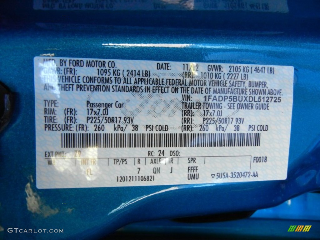 2013 C-Max Color Code Z9 for Blue Candy Photo #75227958