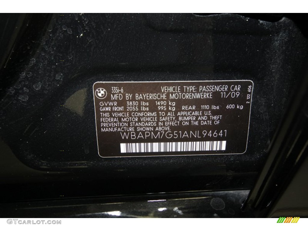 2010 3 Series 335i Sedan - Black Sapphire Metallic / Black photo #5