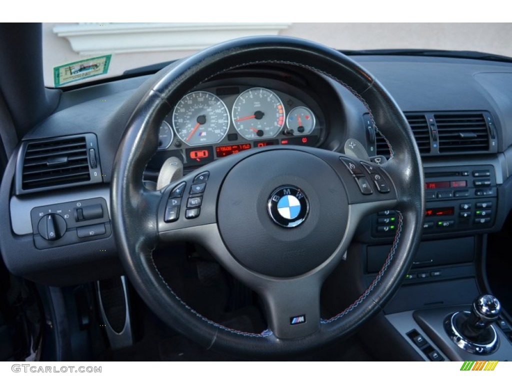 2003 BMW M3 Coupe Black Steering Wheel Photo #75230079