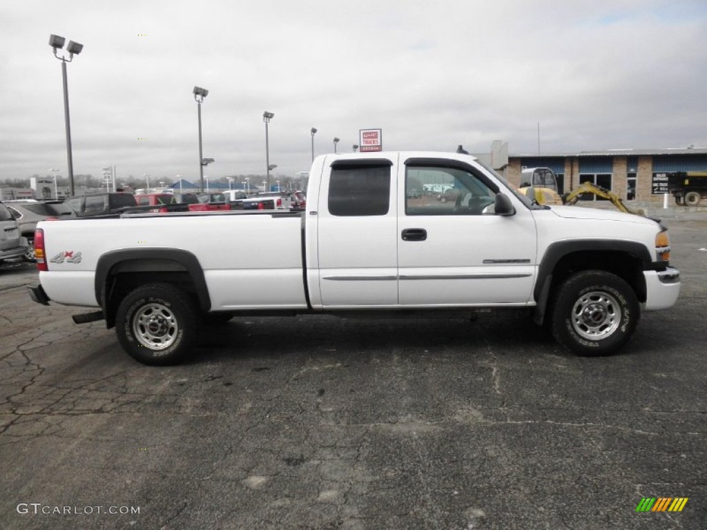 2003 Sierra 2500HD SLE Extended Cab 4x4 - Summit White / Dark Pewter photo #1