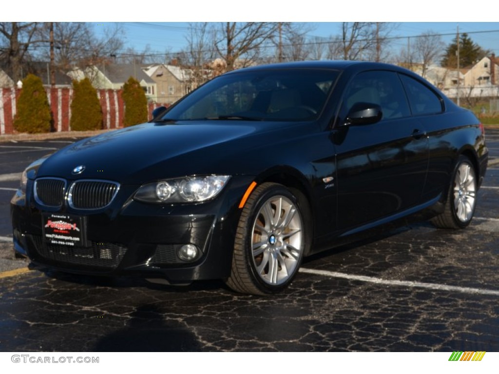 2010 3 Series 335i xDrive Coupe - Jet Black / Gray Dakota Leather photo #3