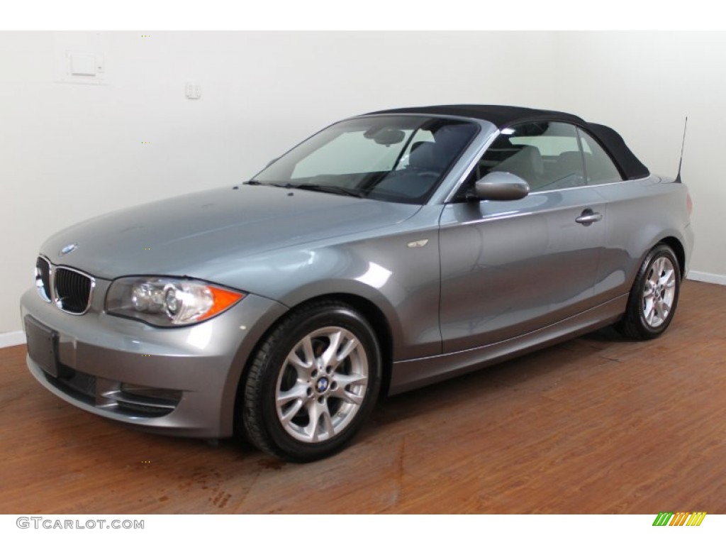 2009 1 Series 128i Convertible - Space Grey Metallic / Black photo #2