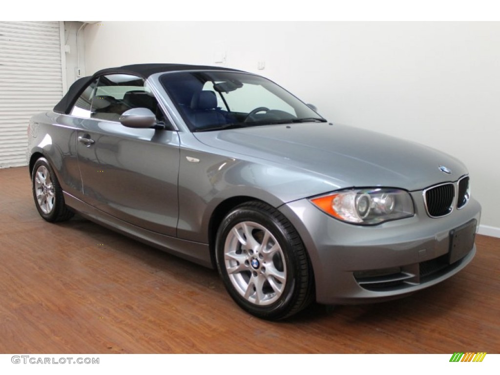 2009 1 Series 128i Convertible - Space Grey Metallic / Black photo #4
