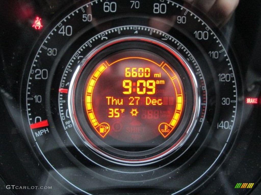 2012 Fiat 500 Sport Gauges Photo #75232753