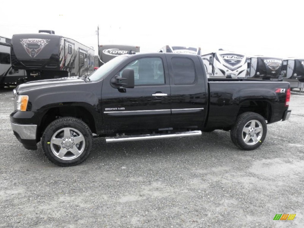 Onyx Black 2013 GMC Sierra 2500HD SLE Extended Cab 4x4 Exterior Photo #75233705