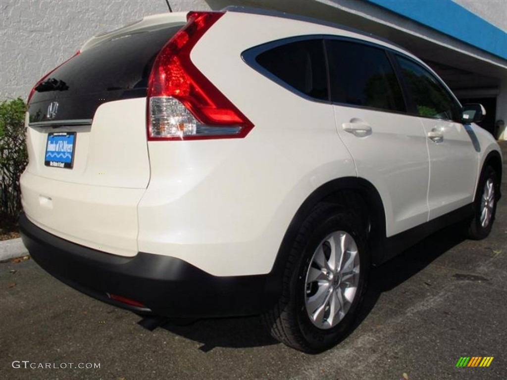 2013 CR-V EX-L - White Diamond Pearl / Beige photo #3