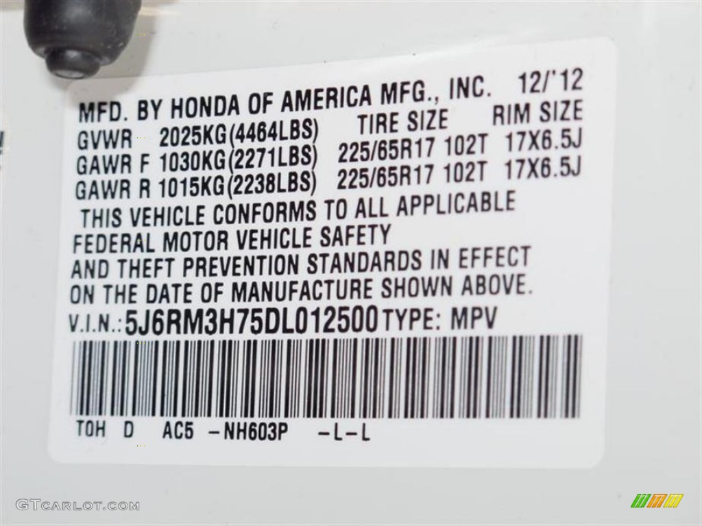 2013 CR-V EX-L - White Diamond Pearl / Beige photo #10