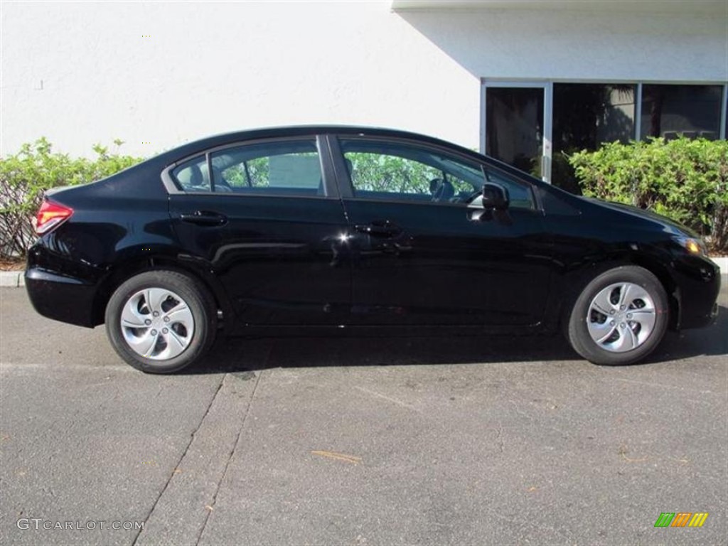 Crystal Black Pearl 2013 Honda Civic LX Sedan Exterior Photo #75234415