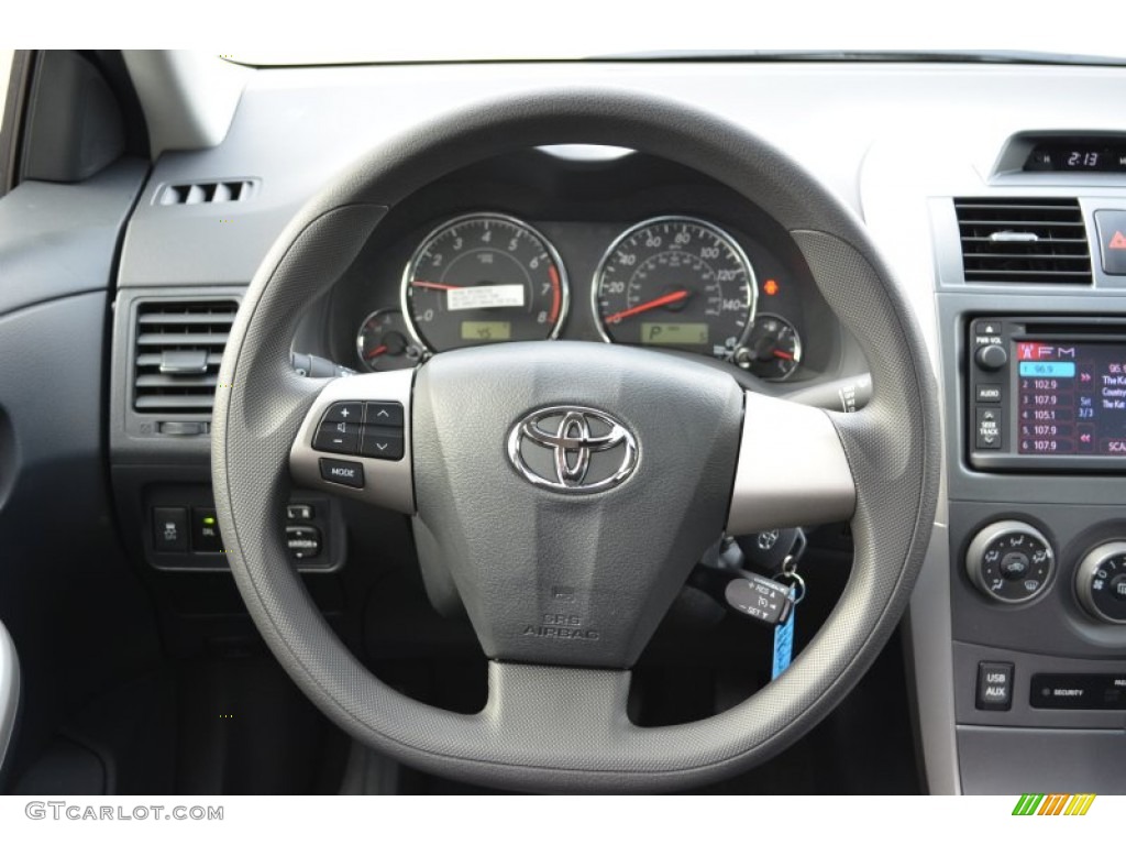 2013 Toyota Corolla S Dark Charcoal Steering Wheel Photo #75234826