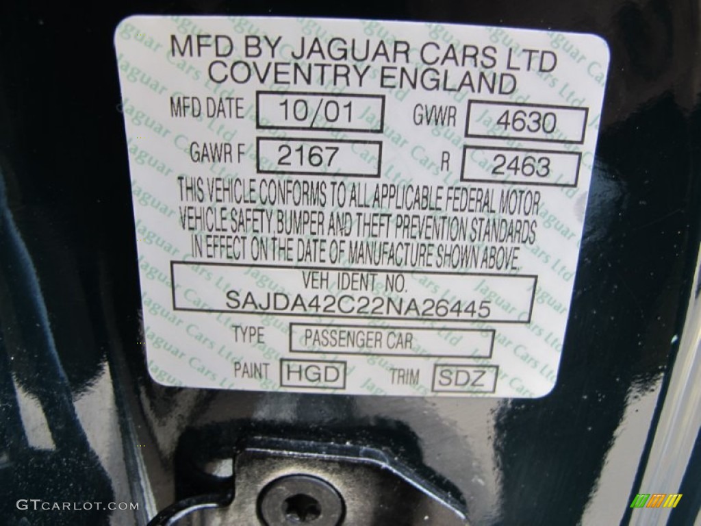 2002 XK Color Code HGD for British Racing Green Photo #75238233