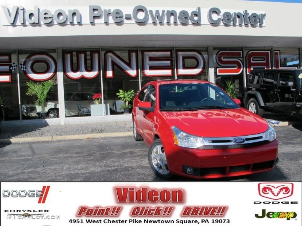 2008 Focus SES Coupe - Vermillion Red / Charcoal Black photo #1