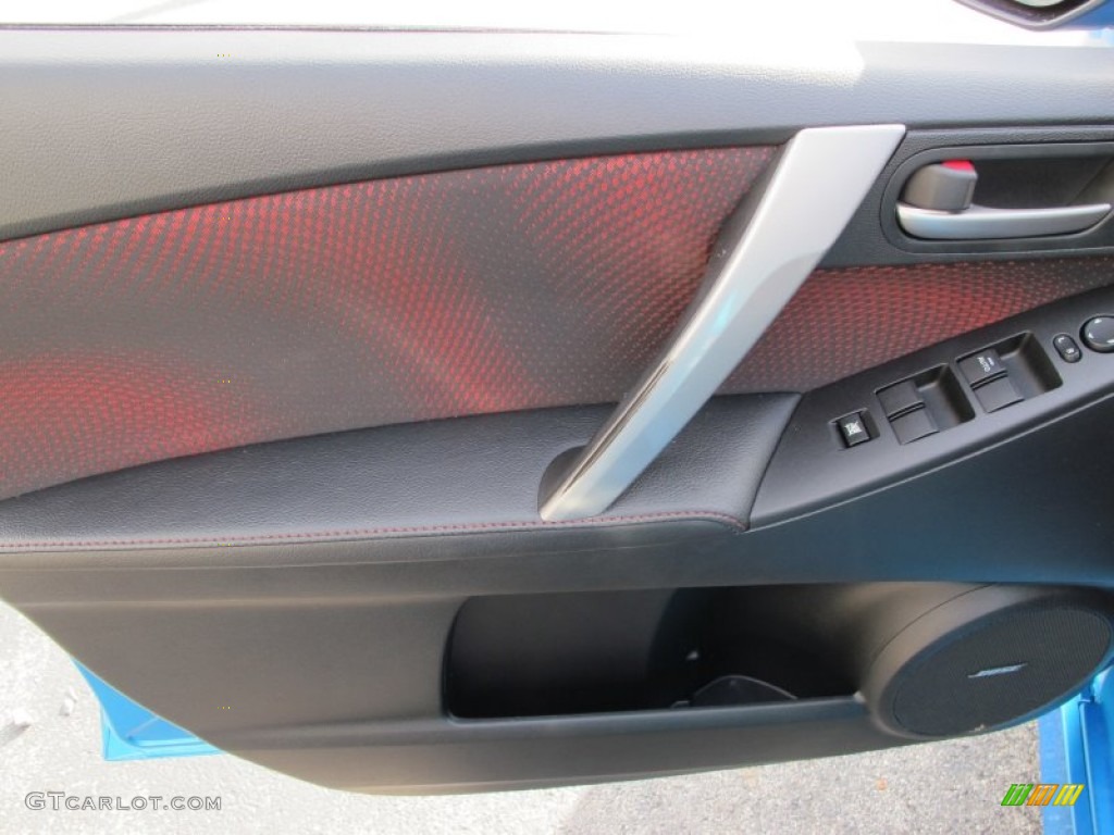 2011 Mazda MAZDA3 MAZDASPEED3 Black/Red Door Panel Photo #75239457