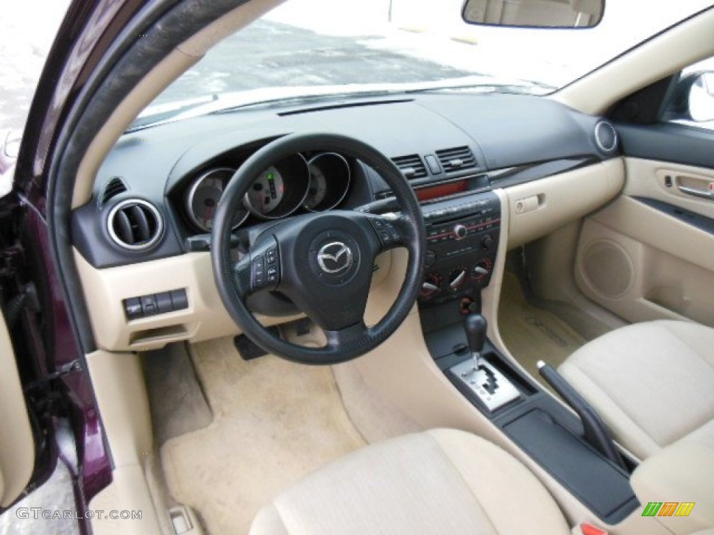 Beige Interior 2007 Mazda MAZDA3 i Sport Sedan Photo #75240485