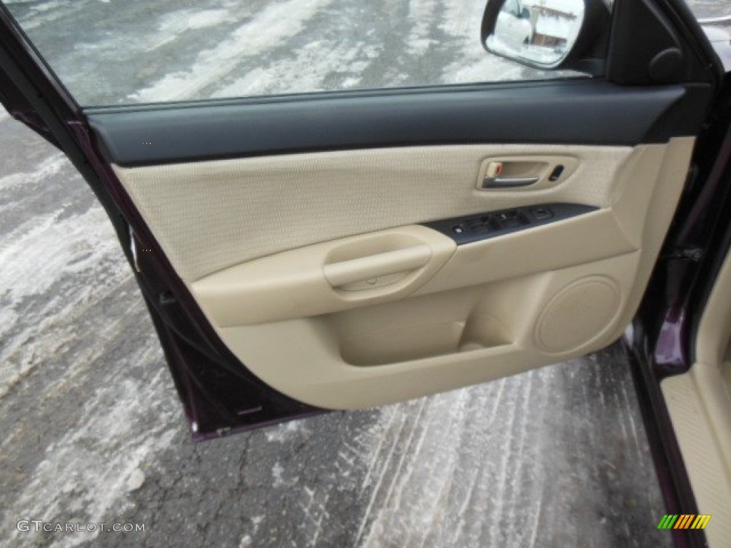2007 Mazda MAZDA3 i Sport Sedan Beige Door Panel Photo #75240525