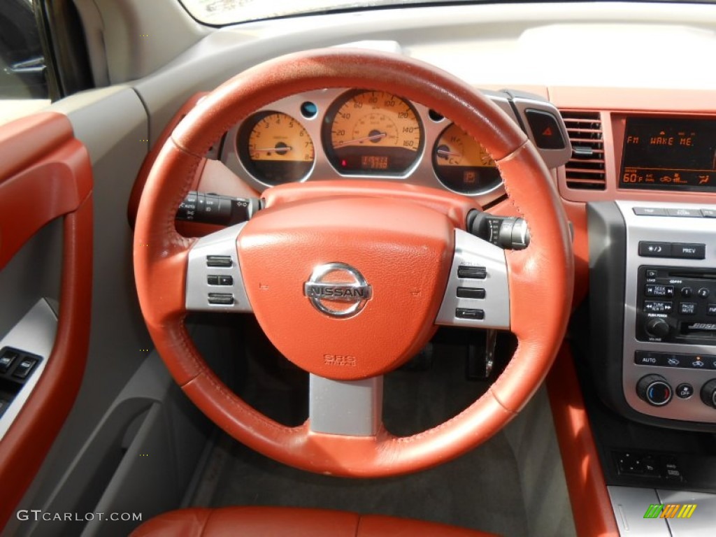 2005 Nissan Murano SE AWD Cabernet Steering Wheel Photo #75242664