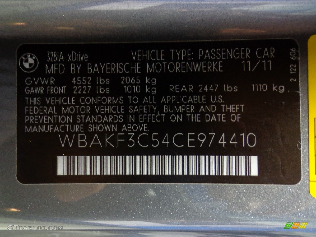 2012 3 Series 328i xDrive Coupe - Space Grey Metallic / Black photo #14