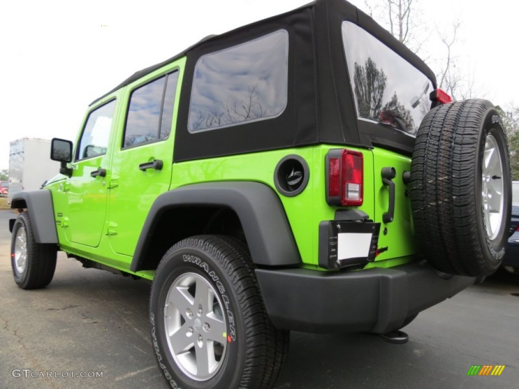 2013 Wrangler Unlimited Sport S 4x4 - Gecko Green Pearl / Black photo #2