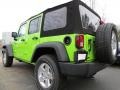 2013 Gecko Green Pearl Jeep Wrangler Unlimited Sport S 4x4  photo #2